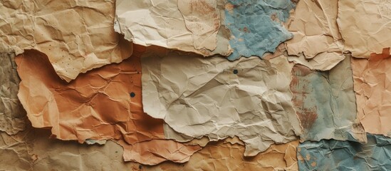 Detailed close-up view of aged brown paper attached to a wall, showcasing its vintage texture and character. The paper adds a nostalgic charm to the space.