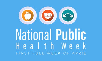 National Public Health Week Observed every year of April 1 to April 7, Vector banner, flyer, poster and social medial template design. - obrazy, fototapety, plakaty