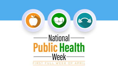 National Public Health Week Observed every year of April 1 to April 7, Vector banner, flyer, poster and social medial template design.