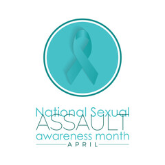 National Sexual Assault Awareness Month Observed every year of April, Vector banner, flyer, poster and social medial template design.