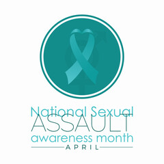 National Sexual Assault Awareness Month Observed every year of April, Vector banner, flyer, poster and social medial template design.