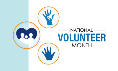 National Volunteer Month celebrated every year of April, Vector banner, flyer, poster and social medial template design.
