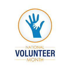 National Volunteer Month celebrated every year of April, Vector banner, flyer, poster and social medial template design.