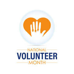Obraz premium National Volunteer Month celebrated every year of April, Vector banner, flyer, poster and social medial template design.