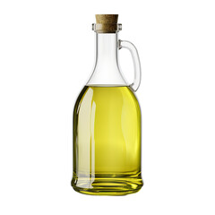 A blank glass olive oil bottle isolated on transparent background, png