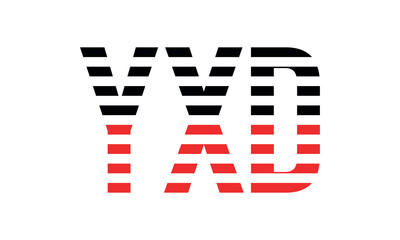 YXD three initial letter iconic line negative space minimal logo design vector template. monogram, abstract, wordmark, business, typography, minimalist, brand, company, flat, modern, unique, simple