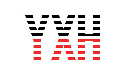 YXH three initial letter iconic line negative space minimal logo design vector template. monogram, abstract, wordmark, business, typography, minimalist, brand, company, flat, modern, unique, simple