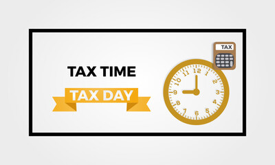 Tax Day celebrated every year of April 15th, Vector banner, flyer, poster and social medial template design.