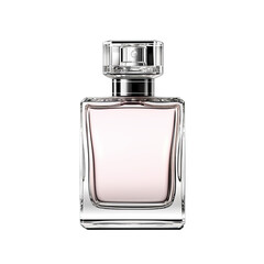 A blank glass perfume bottle isolated on transparent background, png