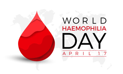 Obraz premium World Hemophilia Day Observed every year of April 17, Vector banner, flyer, poster and social medial template design.