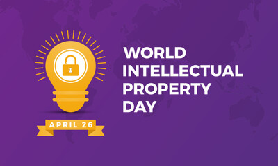 World Intellectual Property Day Observed every year of April 26, Vector banner, flyer, poster and social medial template design.