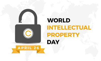 World Intellectual Property Day Observed every year of April 26, Vector banner, flyer, poster and social medial template design.