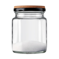 A blank glass spice jar isolated on transparent background, png