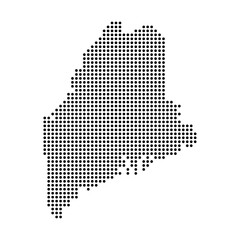 Maine state map in dots