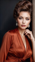 Vintage Crimson Charm: A Fiery Spirit in a Flirty Dress
Retro Radiance: Flame-Haired Rebel in a Swirling Skirt