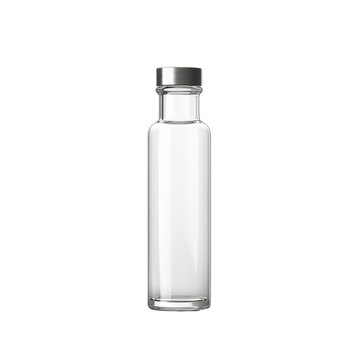 A blank glass vial isolated on transparent background, png
