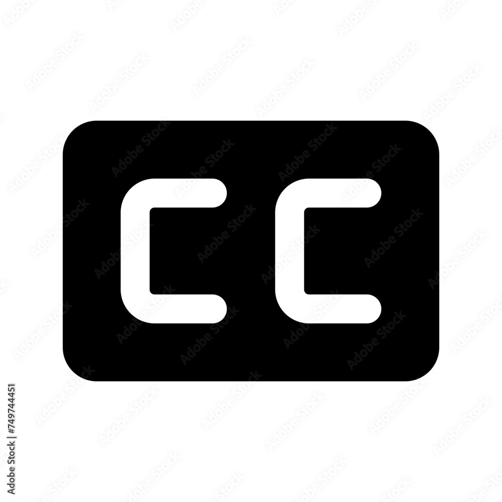 Wall mural closed caption glyph icon