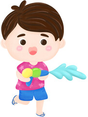 boy playing in water