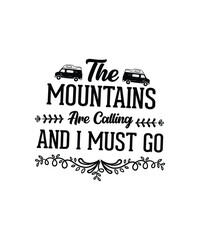 Black Color Camping Typography design
