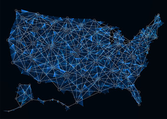 Geometric USA Map Network Connection II