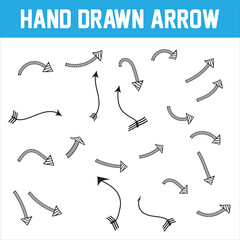 Curved arrows set for business plan, presentation and education. Sign, Symbol, Hand drawn arrow collection. vector illustration. EPS 10