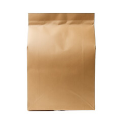 A blank kraft paper coffee bag isolated on transparent background, png