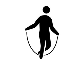 Silhouette of a jumping man on a white background. Vector illustration