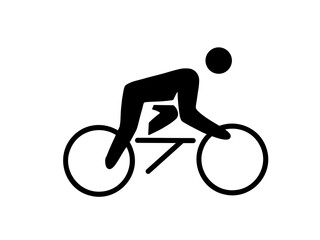 Cyclist icon isolated on white background. Flat style design.