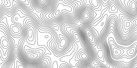 Natural printing illustrations of maps. Topographic Map in Contour Line Light Topographic Black-white background from Ocean toper Line topography map contour background, geographic grid. - obrazy, fototapety, plakaty