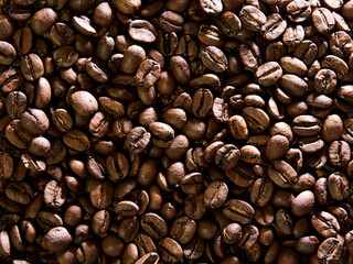 Roasted coffee beans background