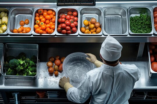 a health and safety inspection in a restaurant focusing on the meticulous examination of kitchen hygiene and food storage highlight the importance of cleanliness