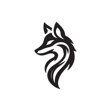fox head vector logo design