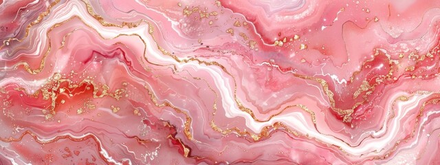 Pink background texture pattern marble gold watercolor abstract wallpaper light. Background stone pink texture pattern marble white paint glitter art seamless liquid agate top rose color print pastel. - obrazy, fototapety, plakaty