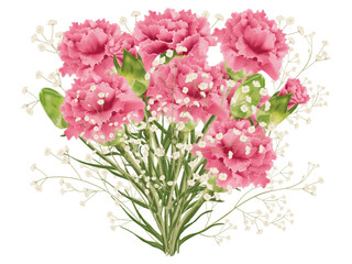 ピンクのカーネーションのブーケ