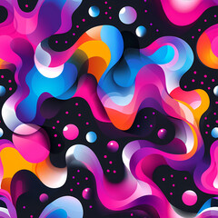 A colorful seamless abstract pattern with a black background - 749752044