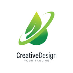 Fototapeta premium Creative leaf drop logo design
