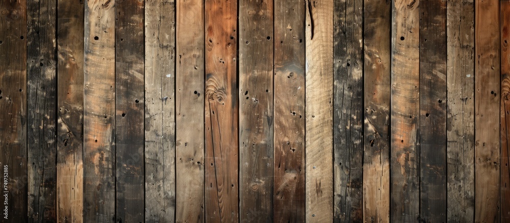 Aufkleber a wooden wall made of boards serves as a striking background in this graphic design. the boards are 