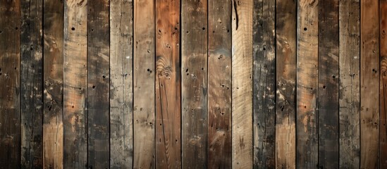 A wooden wall made of boards serves as a striking background in this graphic design. The boards are arranged horizontally, creating a unique and textured visual element.