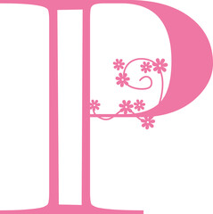 Pink letter P