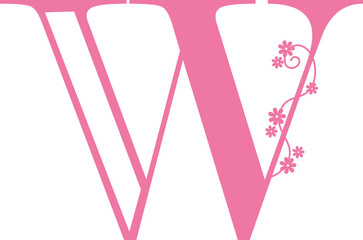 Pink letter W