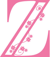pink letter Z