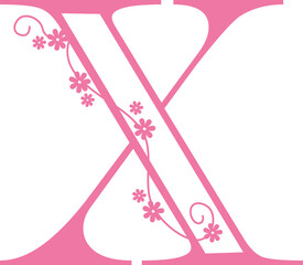 pink letter X