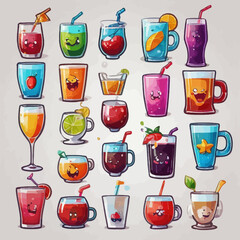 Cute Drink Cartoon Design Very Cool	
