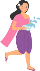 girl in Songkran festival