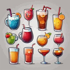 Cute Drink Cartoon Design Very Cool