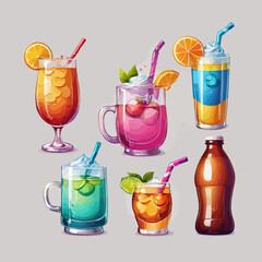 Cute Drink Cartoon Design Very Cool