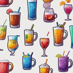 Cute Drink Cartoon Design Very Cool