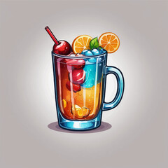 Cute Drink Cartoon Design Very Cool