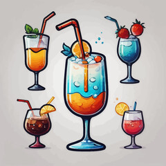 Cute Drink Cartoon Design Very Cool