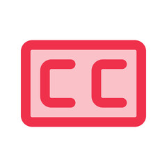 closed caption outline fill icon